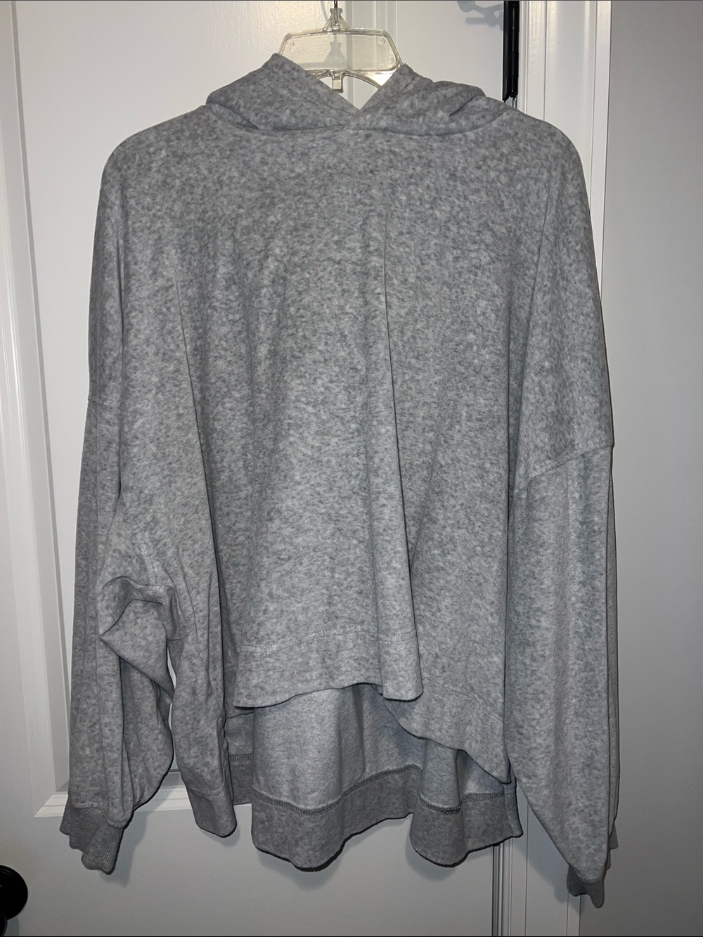aerie Velour Light Gray Hooded Pullover Hoodie size XXL athleisure